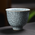 Geyao Crackle Glaze Porcelain Tea Cup — ice-crackle pattern detail
